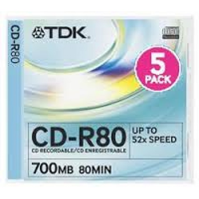 TDK CD-R 700Mb 52x Jewel 5 pcs Диск