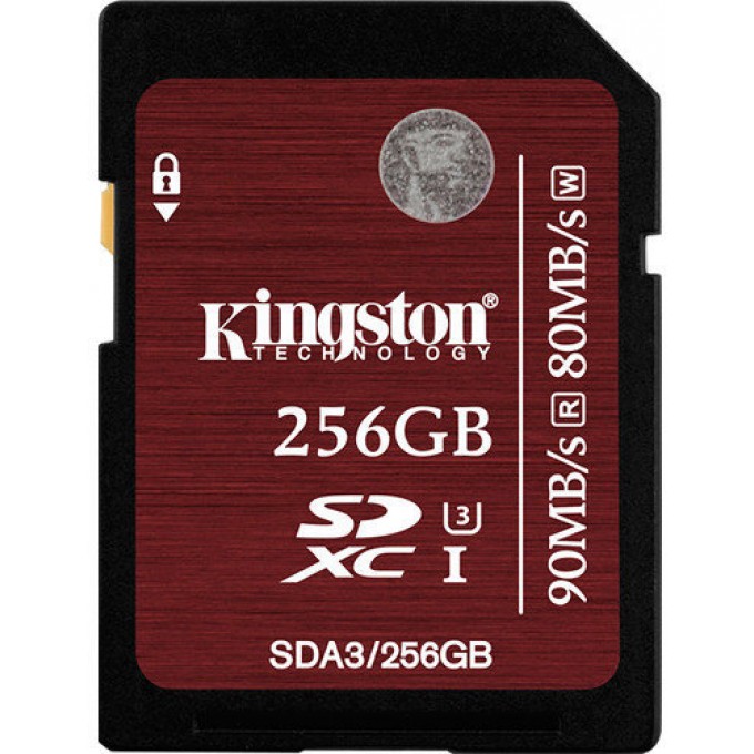 Kingston 256GB SDXC C10 UHS-I U3 R90/W80MB/s 4K Карта памяти 