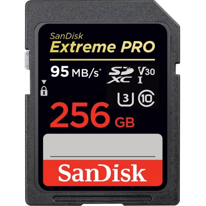 SanDisk 256GB SDXC V30 UHS-I U3 R95/W90MB/s 4K Extreme Pro Карта памяти