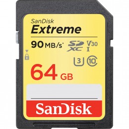 SanDisk 64GB SDXC UHS-I U3 R90/W40MB/s 4K Extreme Карта памяти 